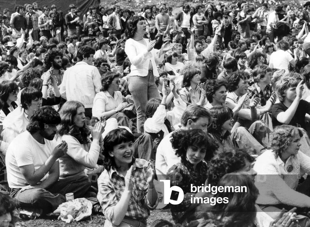 The Loch Lomond Rock Festival, Cameron Wildlife Park, Balloch, Dumbartonshire, Scotland, 27th May 1979 (b/w photo)