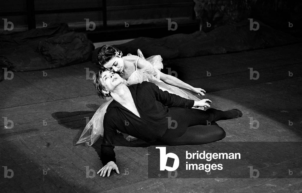 Rudolf Nureyev and Margot Fonteyn seen here during rehearsals at the Royal Ballet Covent Garden.
April 1962