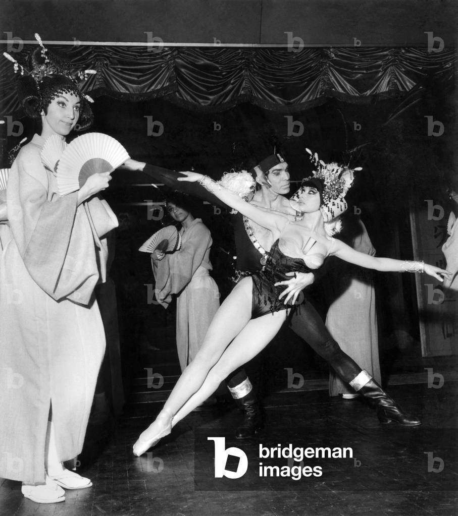 Couple dancing during a cabaret performance at the Pigalle Club in Picadilly, London.