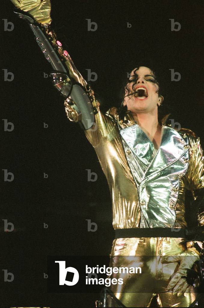 Michael Jackson seen here on stage in Prague, 8th September 1996 (photo)