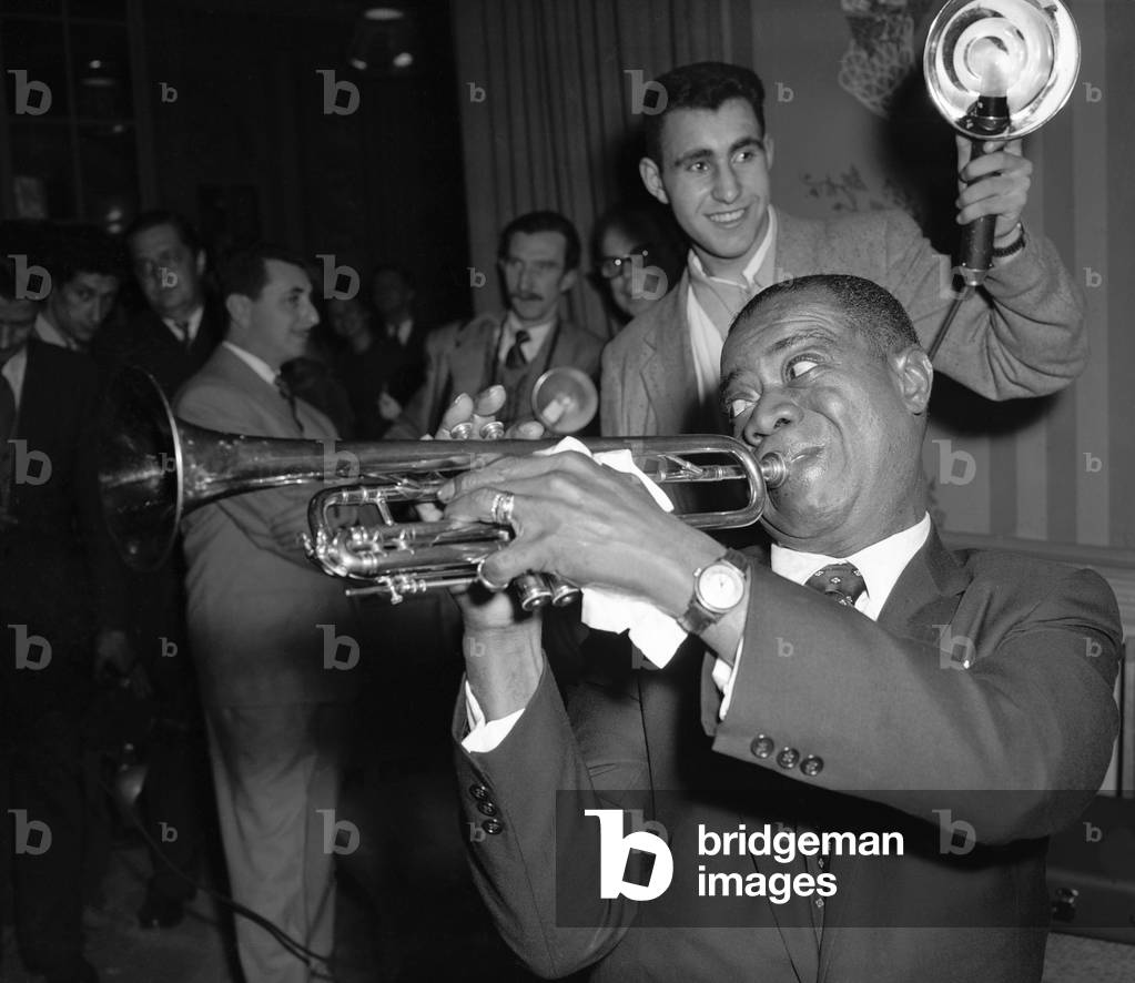 Louis Armstrong seen here performing in London in May 1956