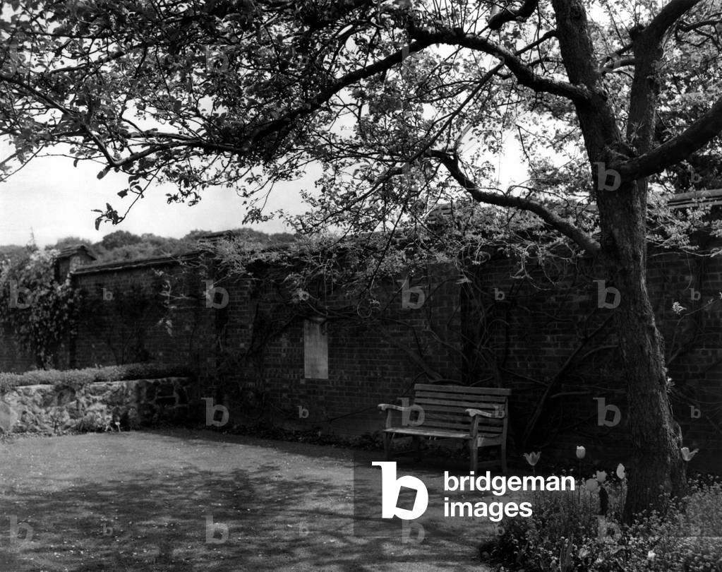 The wall built by Sir Winston Churchill which surrounded the kitchen garden of Chartwell House, May 1966