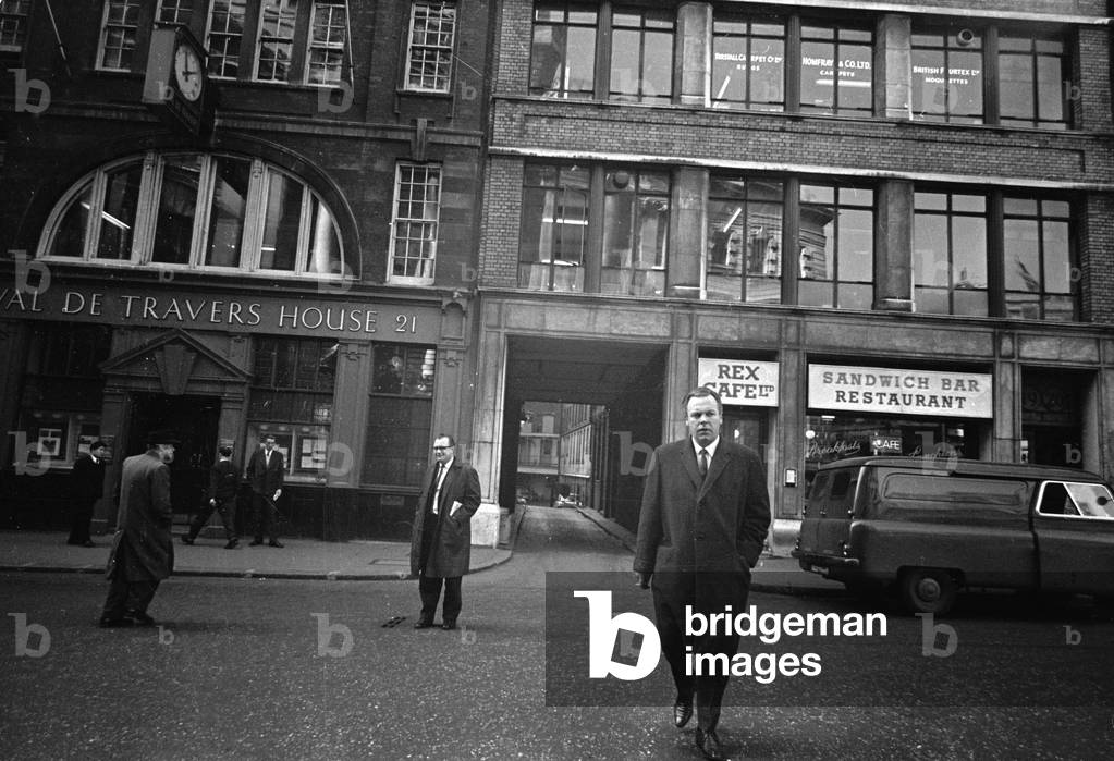 The Krays trial at The Old Bailey. Gordon Anderson. 15th April 1965 (b/w photo)