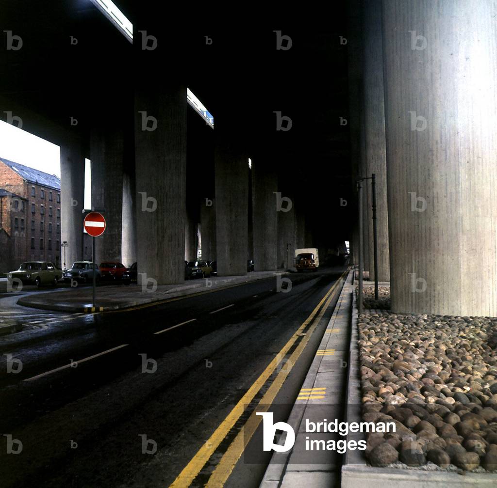 Bridge over River Clyde Glasgow Scotland 1971 (b/w photo)