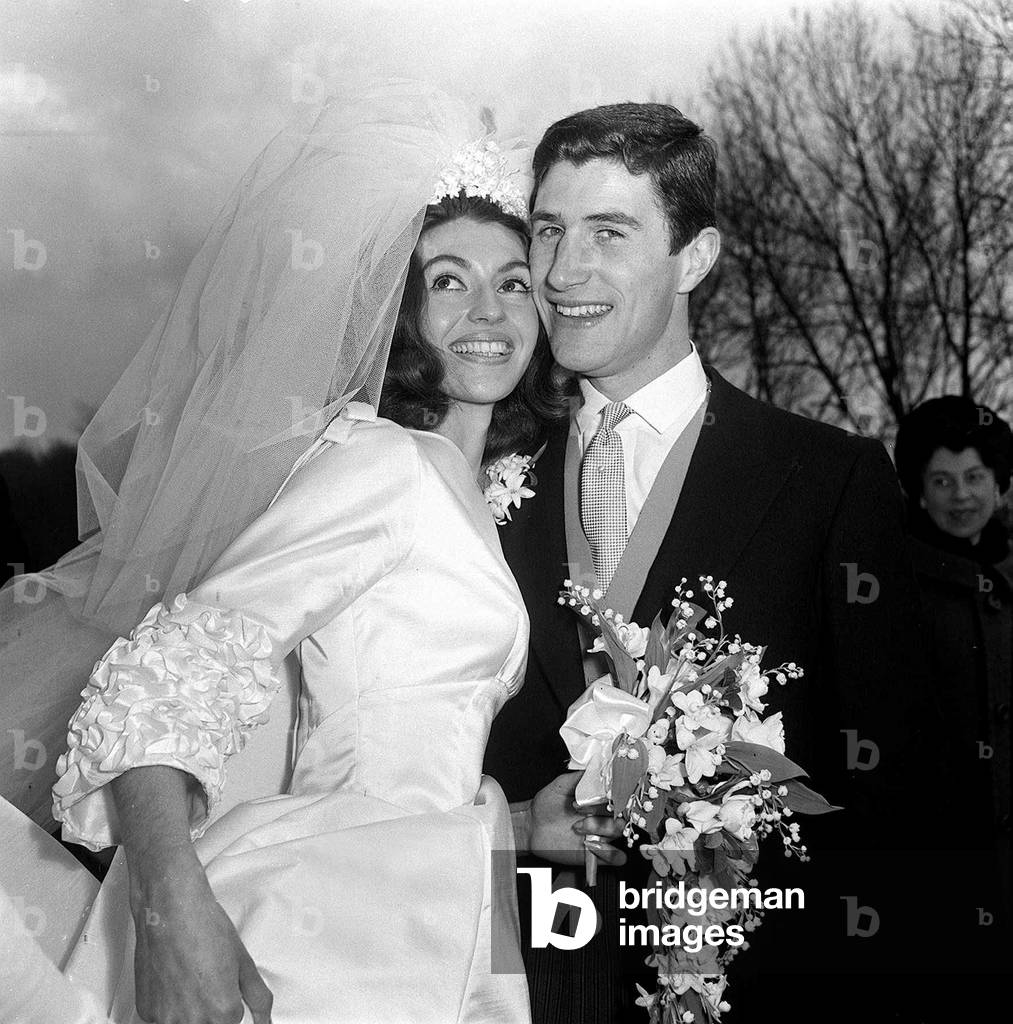 Actress Jean Collins weds Peter Ziderman, 1965 (b/w photo)