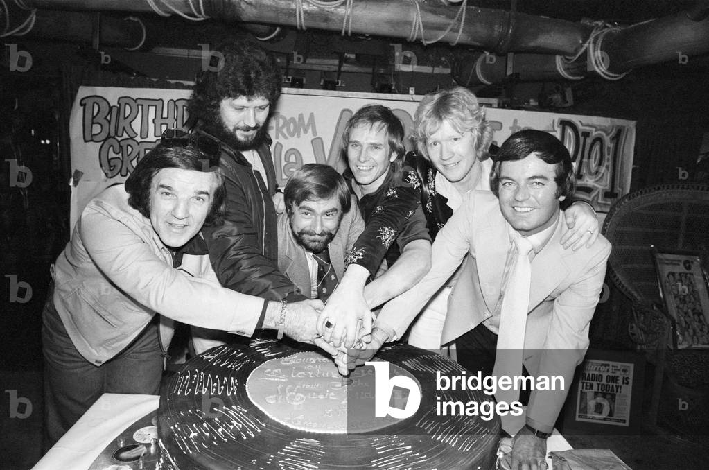 Party for Radio One, which celebrates its 10th Anniversary on air. Thursday 29th September 1977 (b/w photo)