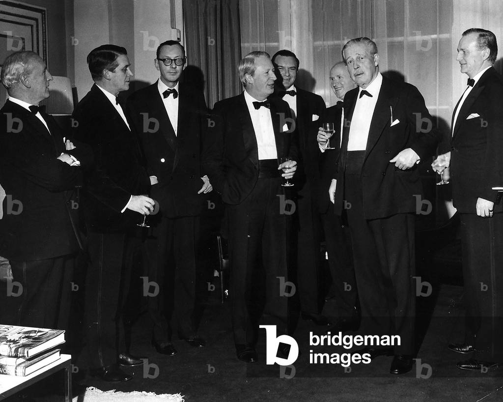 Harold MacMillan former Conservative Prime Minister at his 75th birthday celebration, 18th March 1969 (b/w photo)