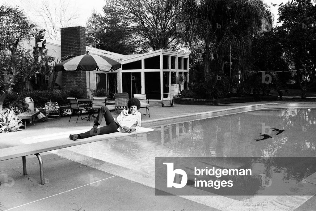 The Jackson Five at home in Los Angeles, 23rd February 1973 (b/w photo)