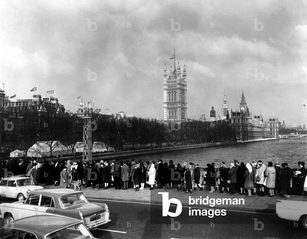 Britain paying homage to the memory of Sir Winston Churchill, January 1965