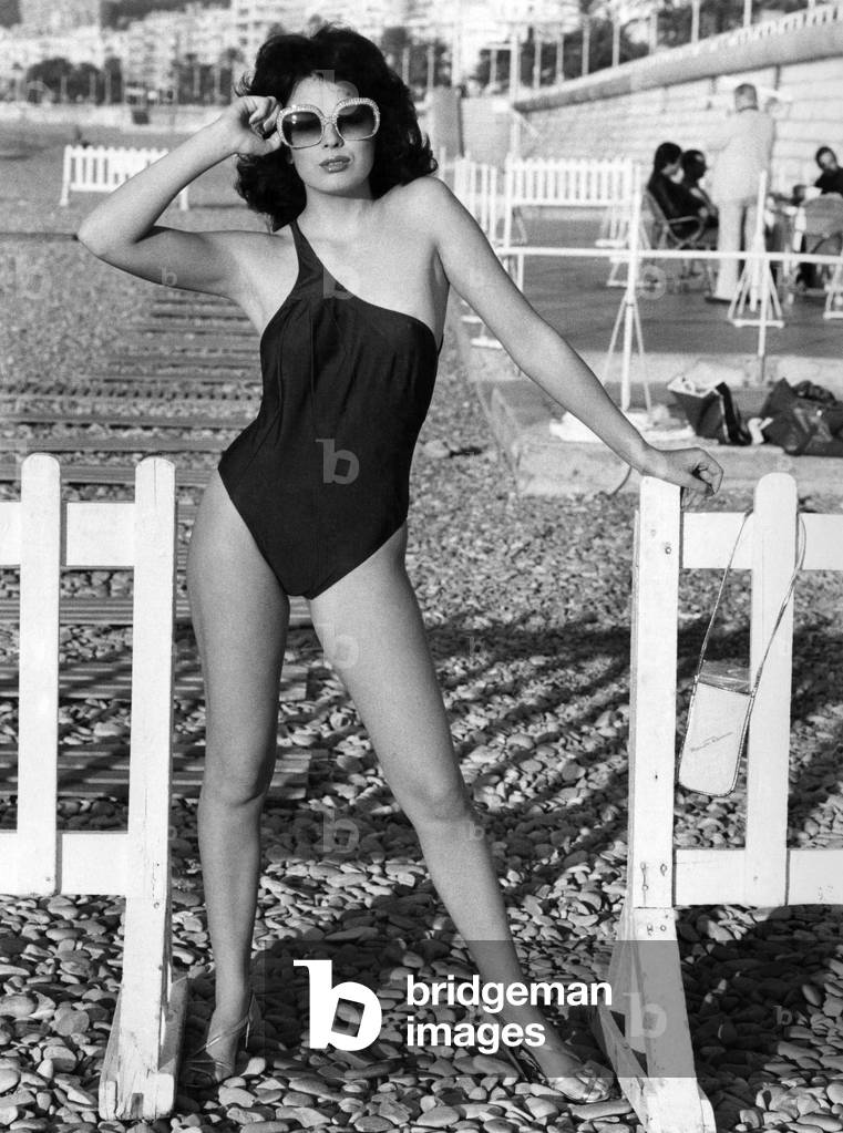 Sun Wear.... the glamourous one-piece Lycra and nylon swimsuit, October 1978 (b/w photo)
