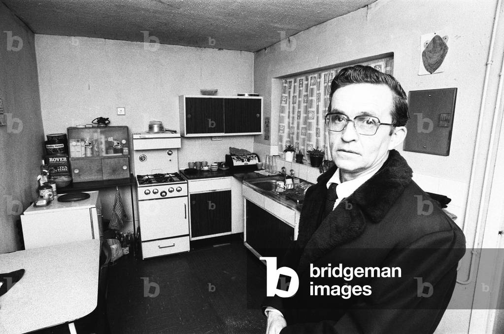 Enfield Poltergeist. Goings on at the Hodgson household in Green Street, Enfield. The kitchen in the family home. 17th February 1978 (b/w photo)