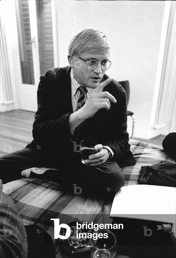 David Hockney, London, Uk, 1986 (b/w photo)