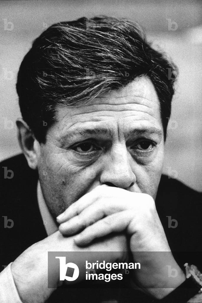 Marcello Mastroianni, Rome, Italy, 1978 (b/w photo)