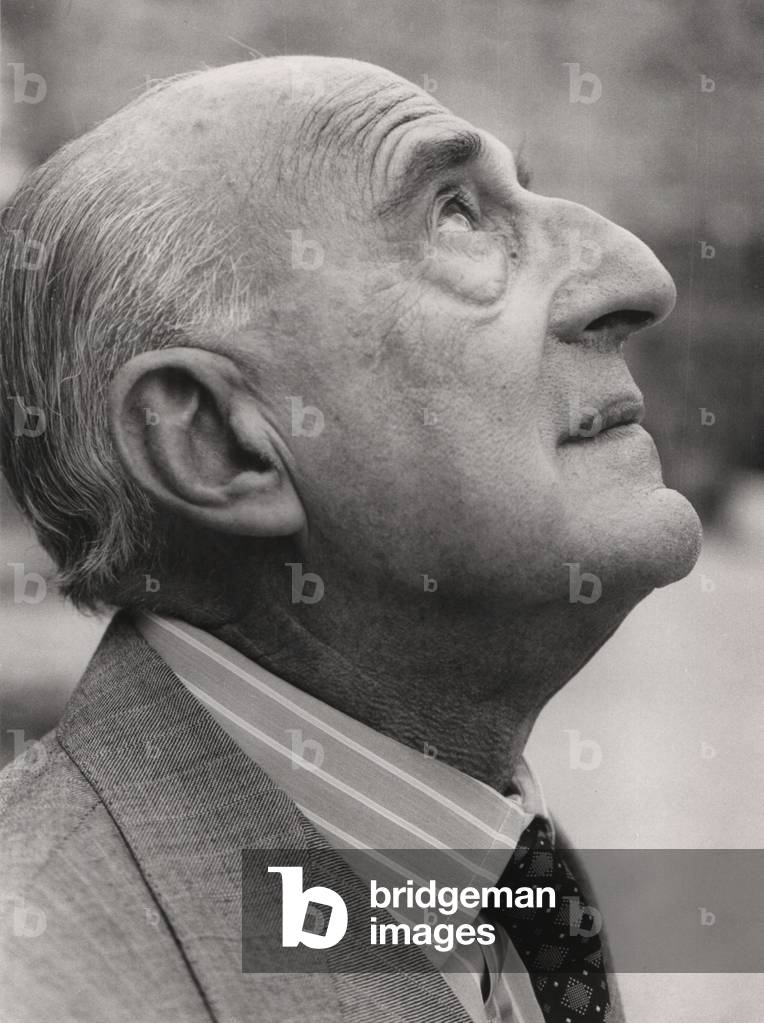 Gillo Dorfles, Milan, Italy, 1986 (b/w photo)