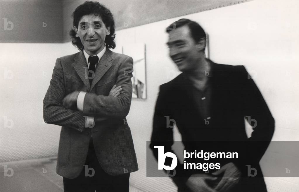 Franco Battiato And Emilio Tadini, 1979 (b/w photo)
