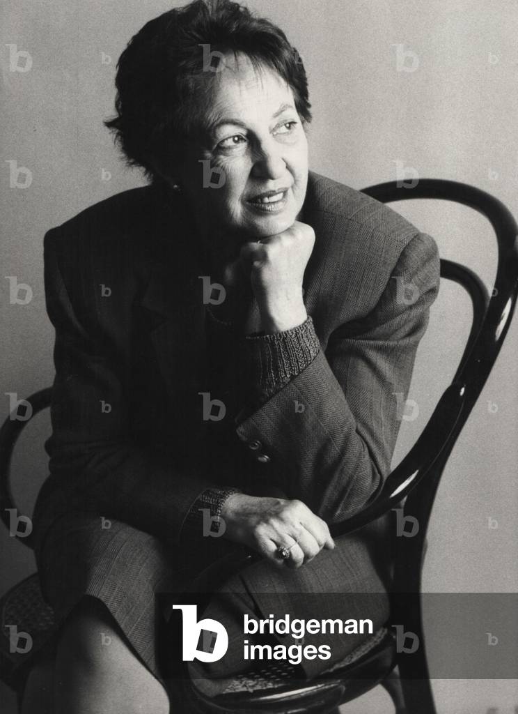 Carla Accardi in her studio, Rome, Italy, 1984 (b/w photo)