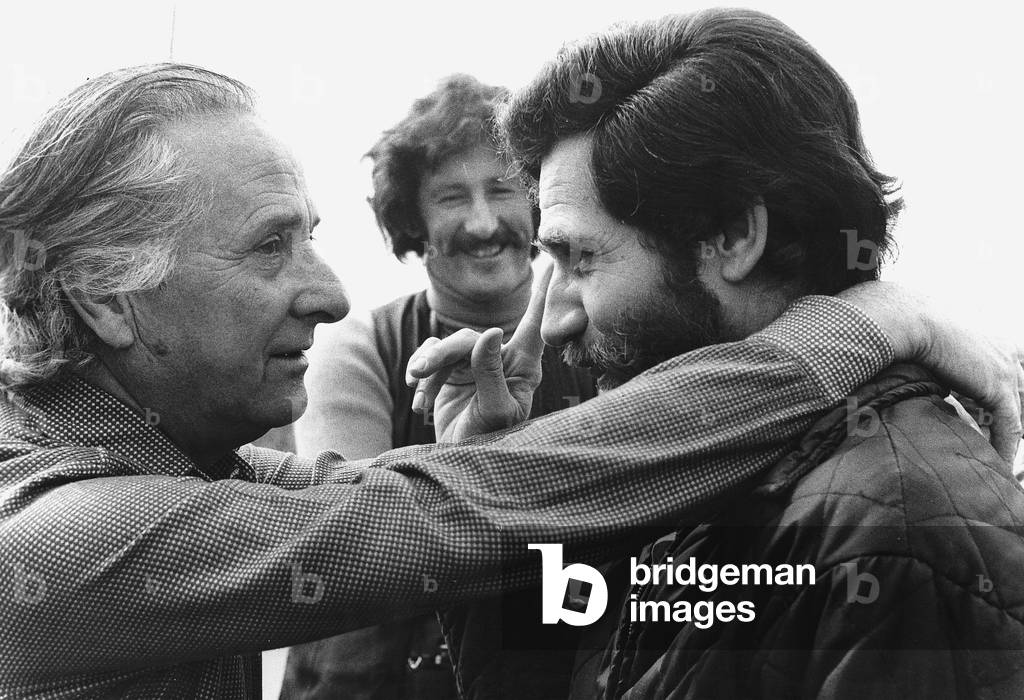 Guido Le Noci and Alan Kaprow, 1971 (b/w photo)