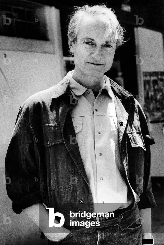 Roy Lichtenstein, Venice, Italy, 1984 (b/w photo)