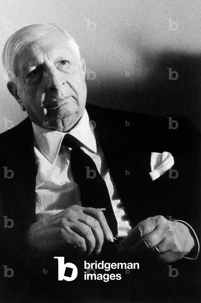 Giorgio De Chirico, Milan, Italy, 1973 (b/w photo)