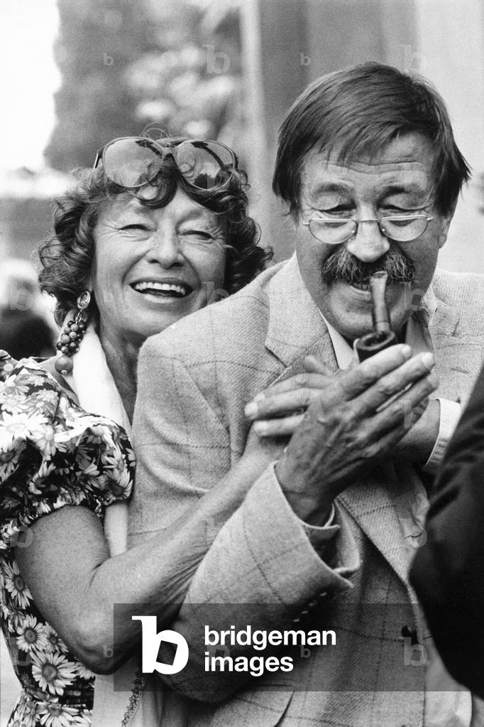 Gunter Grass and Inge Feltrinelli, Villa Deati, Alessandria, Piedmont, Italy, 1992 (b/w photo)