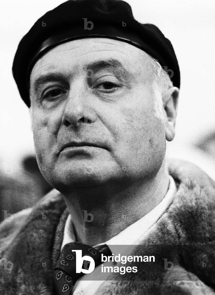 Mimmo Rotella, Milan, Italy, 1981 (b/w photo)