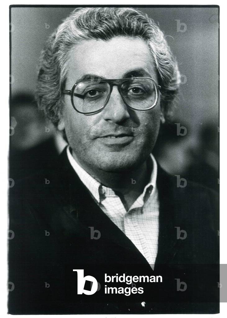 Germano Celant, Milan, Italy, 1985 (b/w photo)