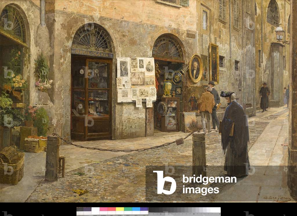 View of Via San Bernardino in Milan Italy Painting by Arturo Ferrari (1861-1932) 1912 Private Collection