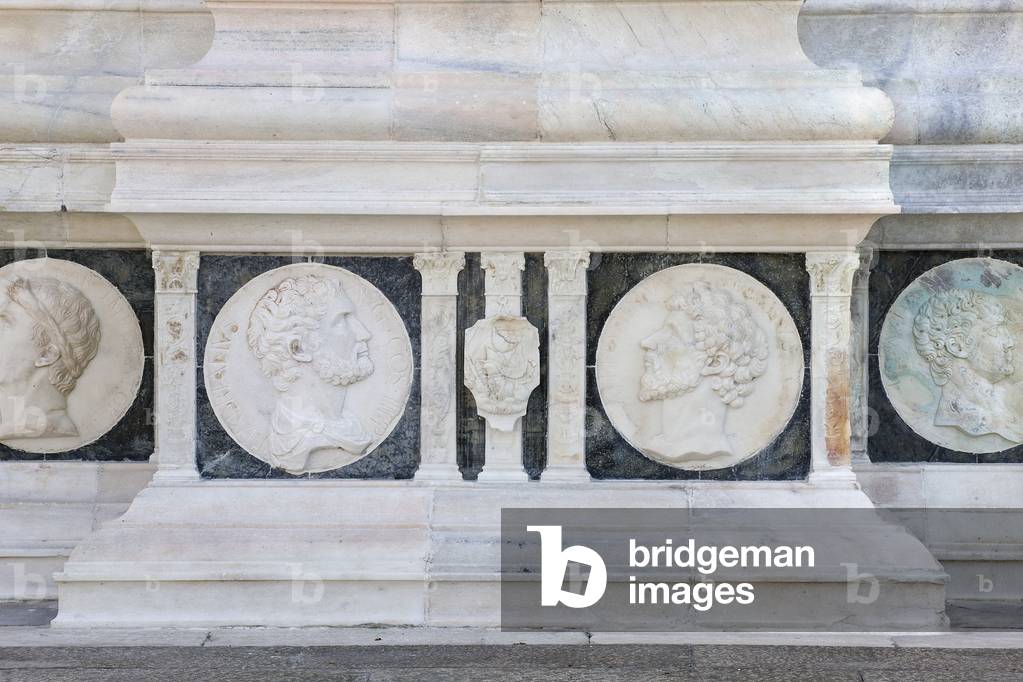 Detail of the exterior of Certosa di Pavia, Province of Pavia, Lombardy, Italy (photo)