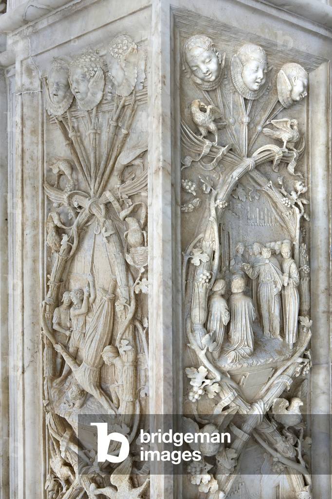 Lesene, detail of the exterior of Certosa di Pavia, Province of Pavia, Lombardy, Italy (photo)