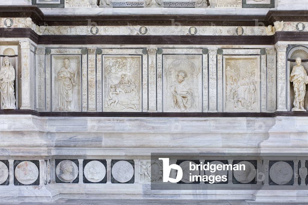 Detail of the exterior of Certosa di Pavia, Province of Pavia, Lombardy, Italy (photo)
