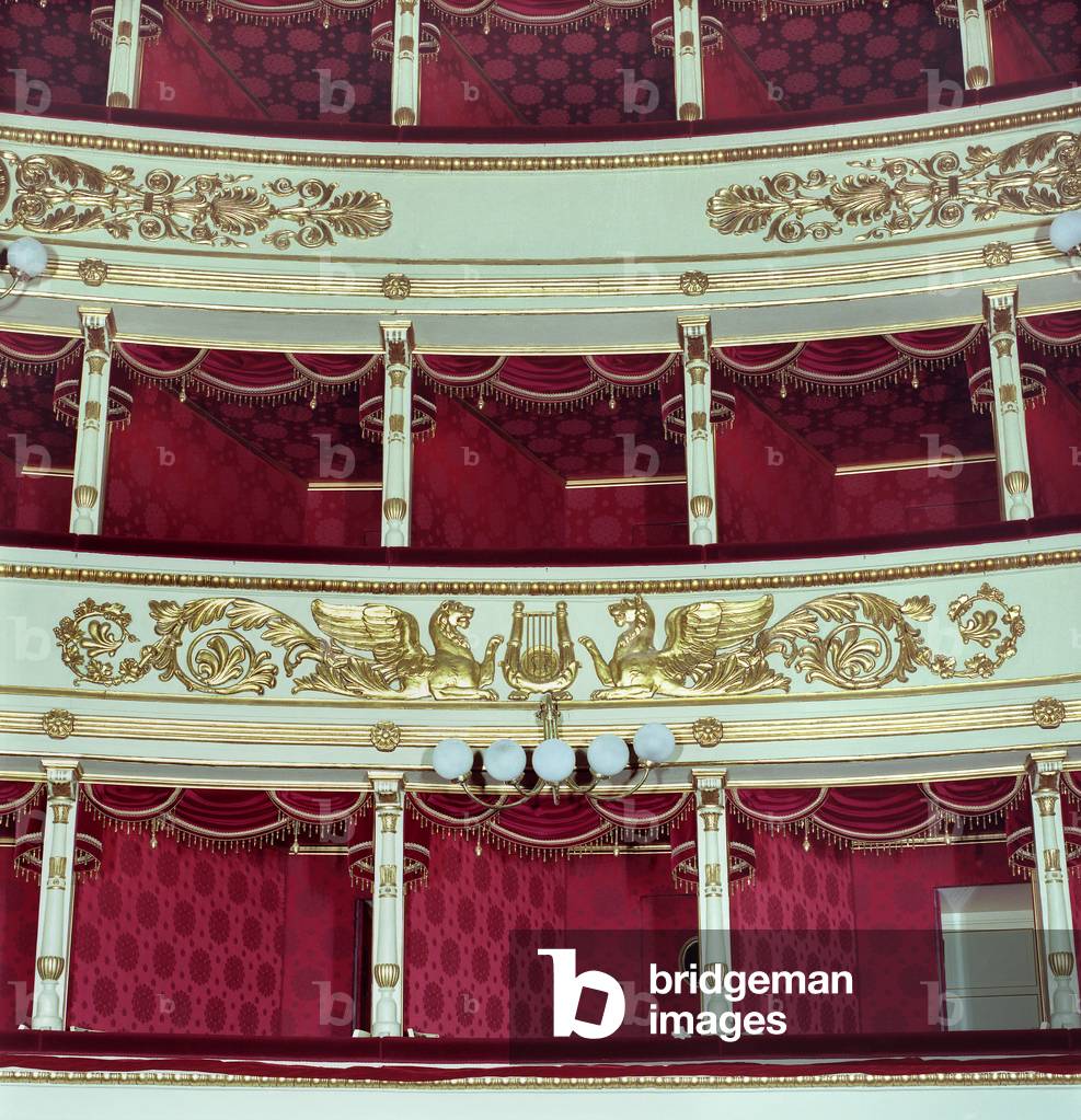Interior view of Teatro La Scala, Milan, Italy (photo)