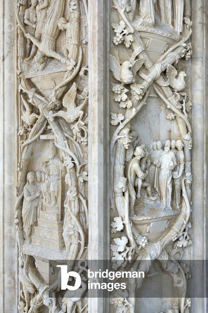 Lesene, detail of the exterior of Certosa di Pavia, Province of Pavia, Lombardy, Italy (photo)