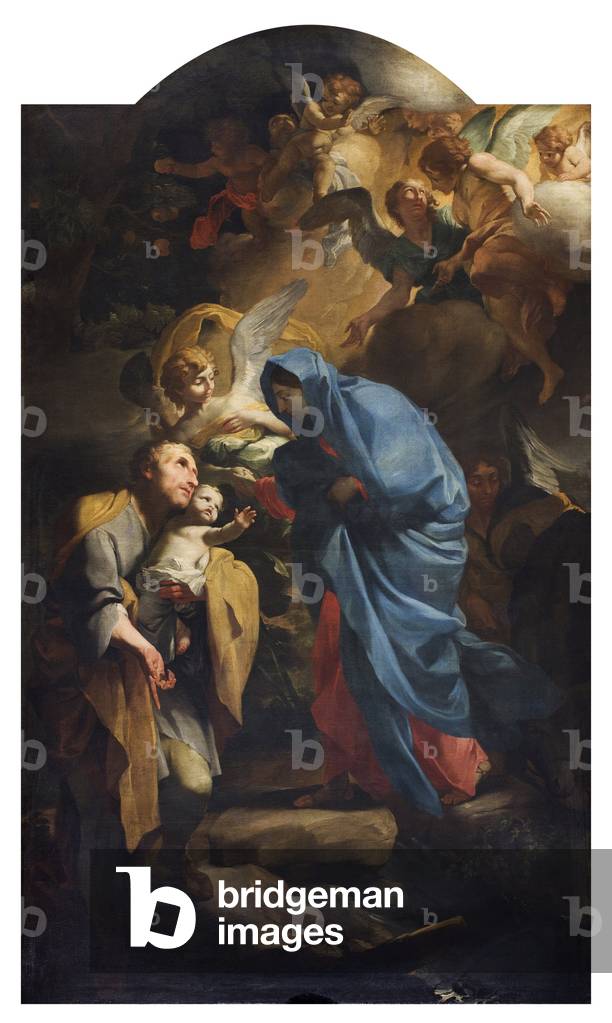 The Holy Family Painting by Andrea Lanzani (1641-1712) 1675 Private Collection