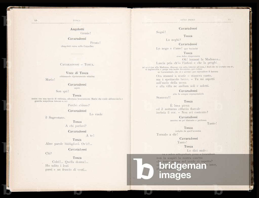 Libretto della Tosca by Giacomo Puccini, Edition Ricordi, Italy, 1899