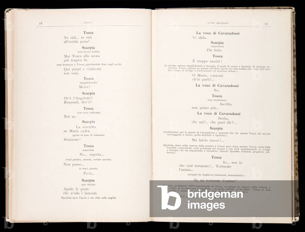 Libretto della Tosca by Giacomo Puccini, Edition Ricordi, Italy, 1899