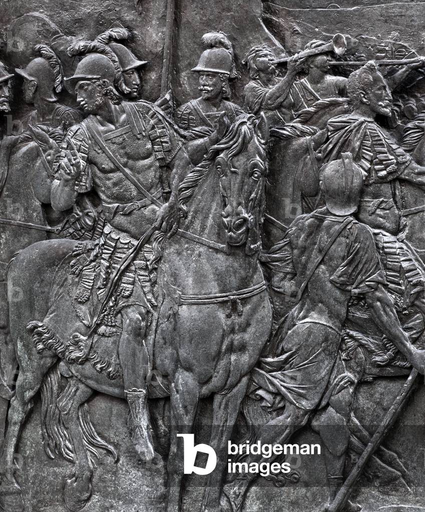 Battle of Flanders fought by Alessandro Farnese, Equestrian Statue of Ranuccio I Farnese, Piazza Cavalli, Piacenza, Italy (photo)