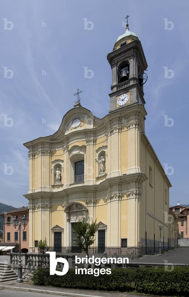View of the facade of Santo Stefano Church, Canzo, Province of Como, Lombardy, Italy (photo)