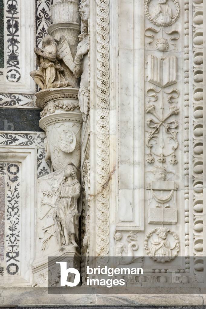 Detail of the exterior of Certosa di Pavia, Province of Pavia, Lombardy, Italy (photo)