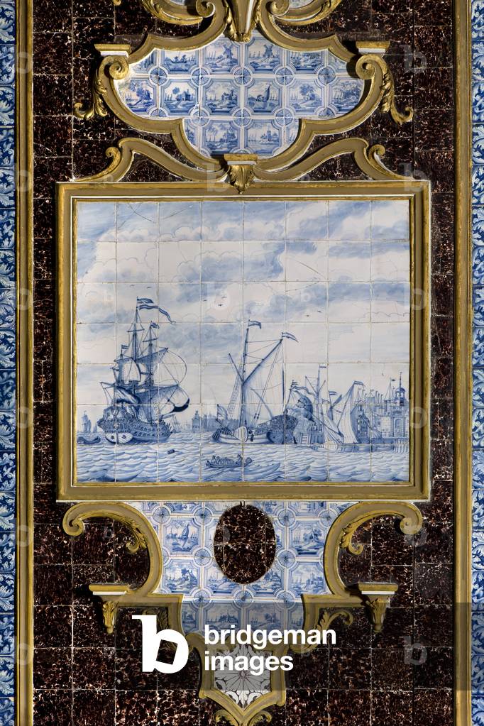 Ceramics, Delft Room, Villa Casnedi Confalonieri Raimondi (now Carpegna), Birago di Lentate, Lentate sul Seveso, Milan, Lombardy, Italy (photo)