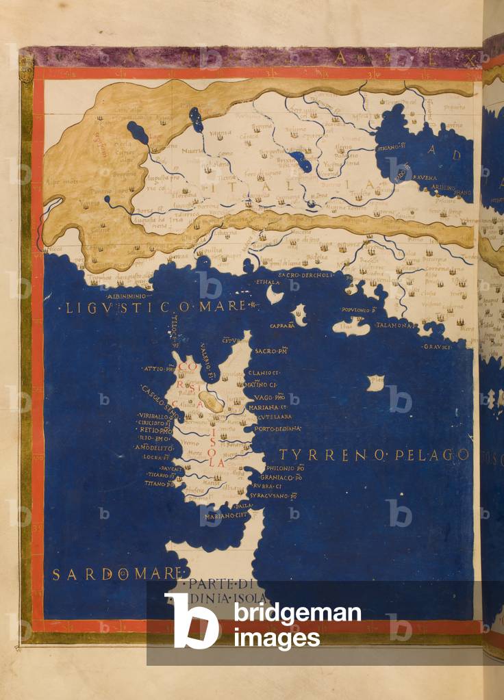 Map of Italy based on Ptolemy's Geographia, 1480 (see also 3496135)