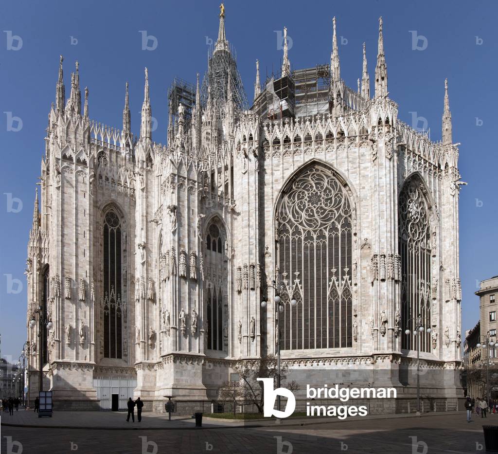 View of the apse of the cathedral (duomo) of Milan, Italy
