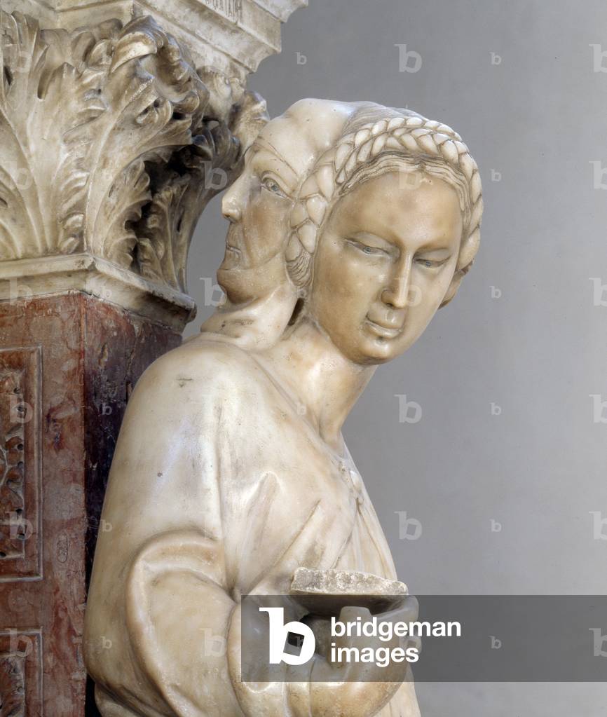 The Virtue of Prudence, Tomb of Saint Peter, c.1336 (marble) (detail of 3496972)