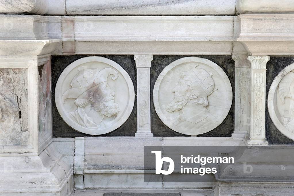 Detail of the exterior of Certosa di Pavia, Province of Pavia, Lombardy, Italy (photo)