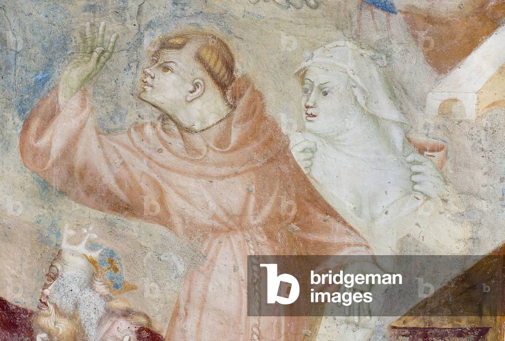 Monks, detail of the Last Judgement, c.1400 (fresco)