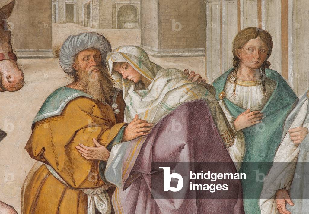 Central Nave, First North Span, Meeting of St. Joachim and Sant'Anna at the Porta Aurea, Boccaccio Boccaccino 1514-15, Detail