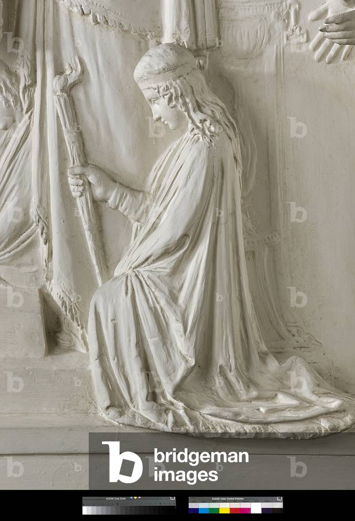 Pallas receiving the peplum (offer of peplum to Pallas) relief detail of plaster by Antonio Canova (1757-1822) 1790-1792 Private collection