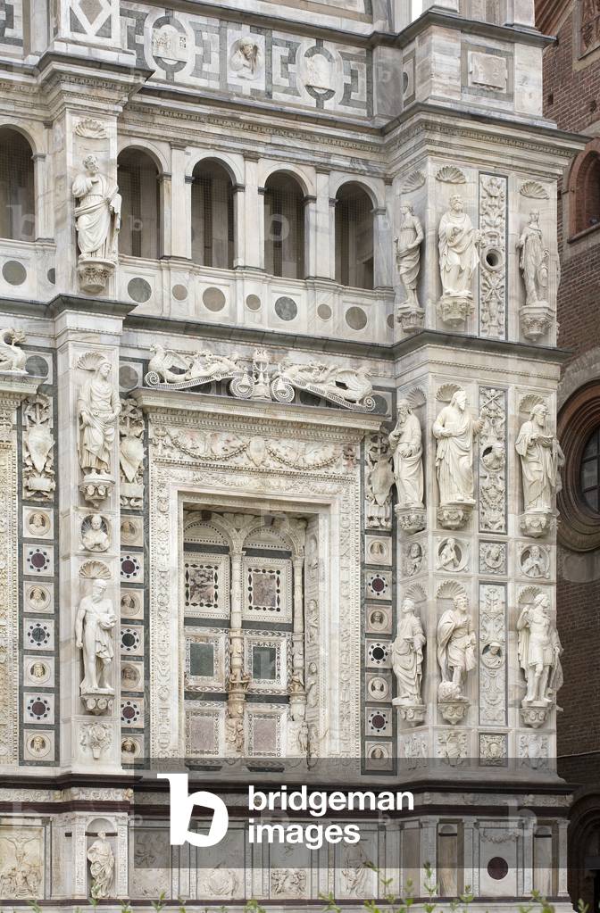 Detail of the exterior of Certosa di Pavia, Province of Pavia, Lombardy, Italy (photo)