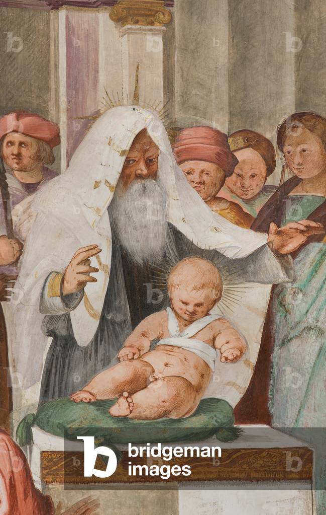 Central Nave, Fifth North Span, Presentation to the Temple, Gian Francesco Bembo, 1515-16, Detail