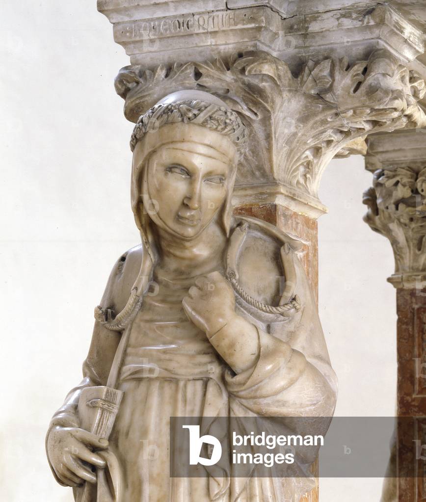 The Virtue of Obedience, Tomb of Saint Peter, c.1336 (marble) (detail of 3496963)
