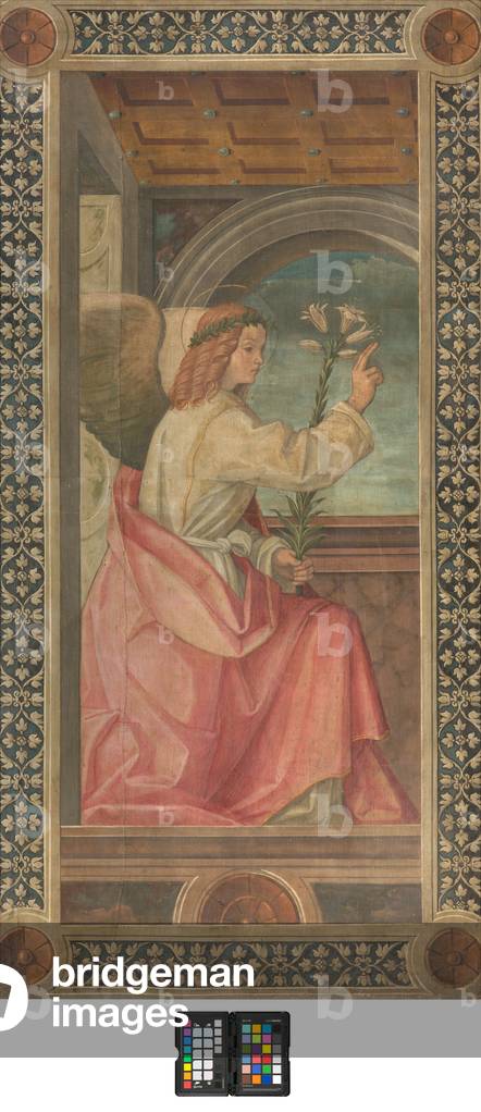 Contofacade south transept, Boccaccio Boccaccino, Annunciation detail of the Angel, Early XVI century, Fresco torn